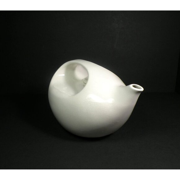 Vintage Robert Witkoff Mid-Century White Porcelain Teapot With Sculptural Desig - Picture 6 of 13
